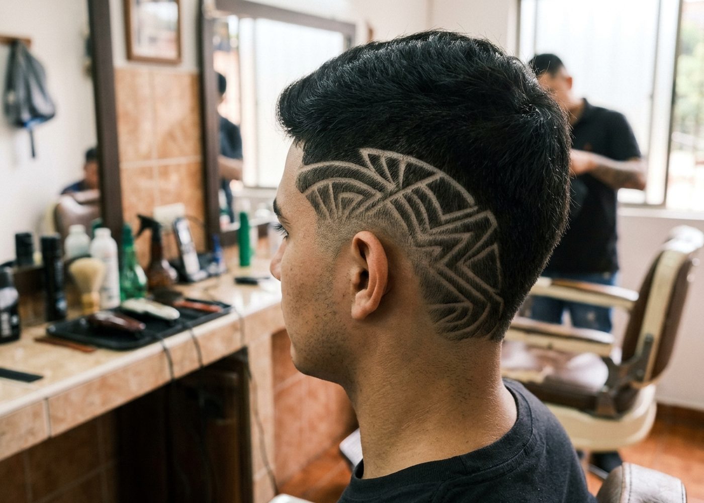 Diseño con línea trazada a máquina